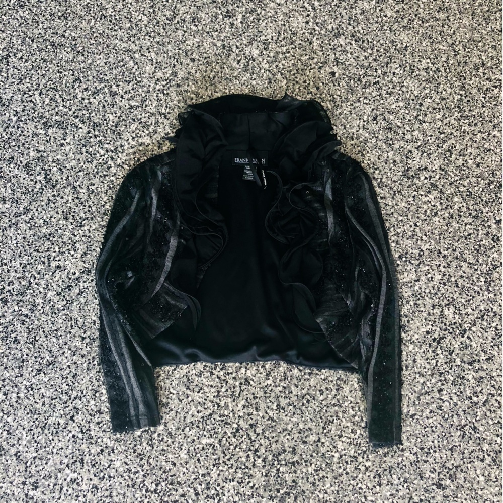 Frank Lyman ✦ Ruffle Cropped Bolero Jacket (size 8)